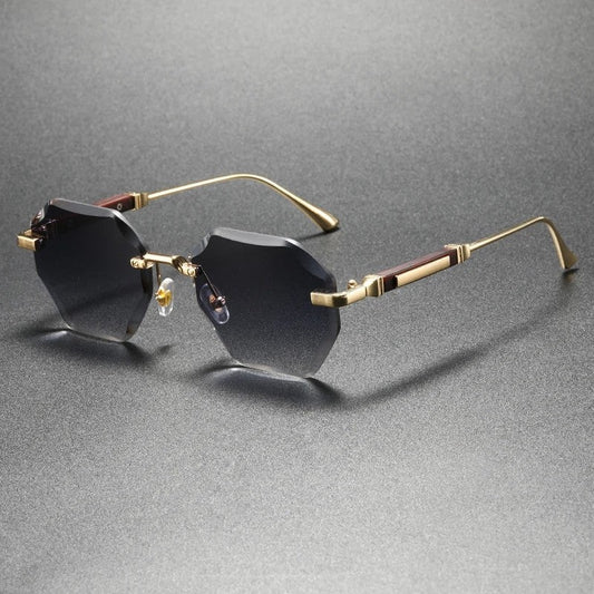 Valtren Geometric Rimless Metal Sunglasses
