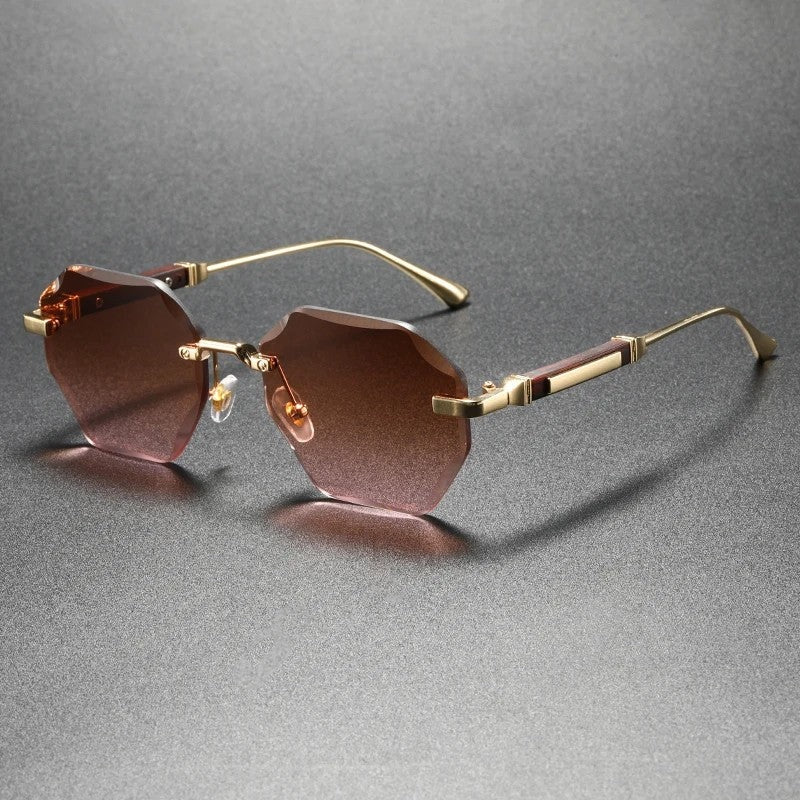 Valtren Geometric Rimless Metal Sunglasses