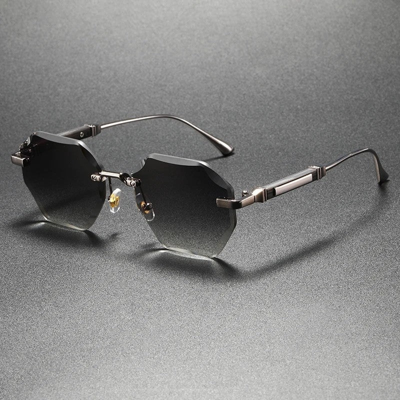 Valtren Geometric Rimless Metal Sunglasses