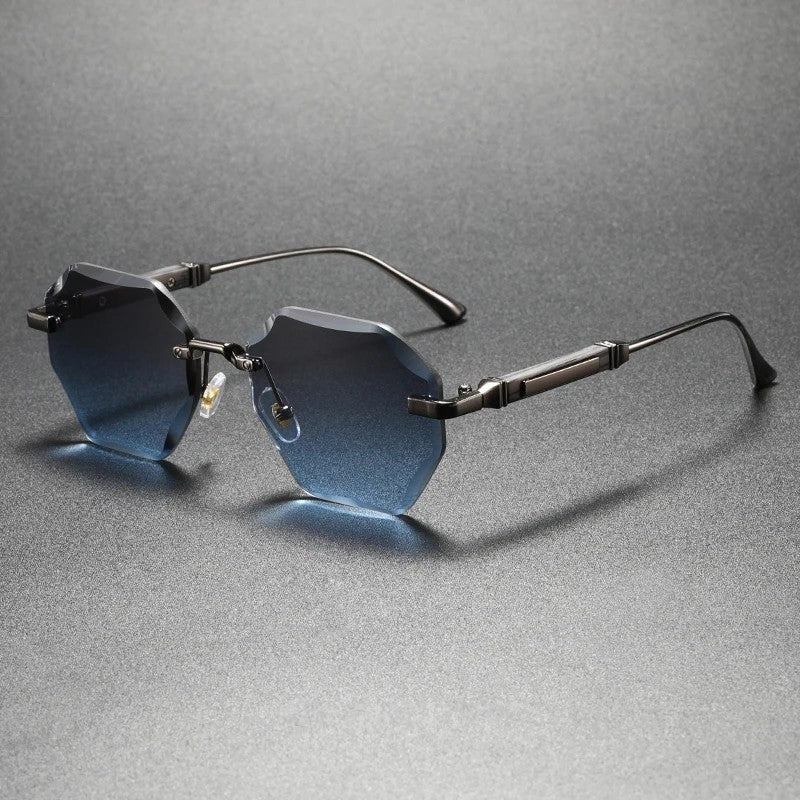 Valtren Geometric Rimless Metal Sunglasses