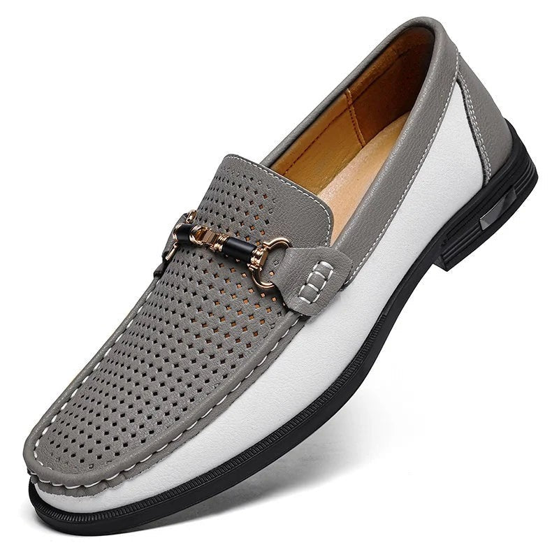 Vandoro Perforated Horsebit Leather Loafer