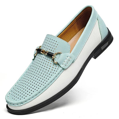 Vandoro Perforated Horsebit Leather Loafer