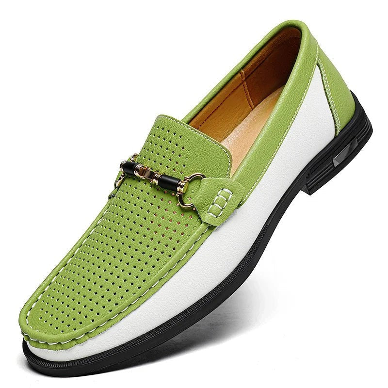 Vandoro Perforated Horsebit Leather Loafer