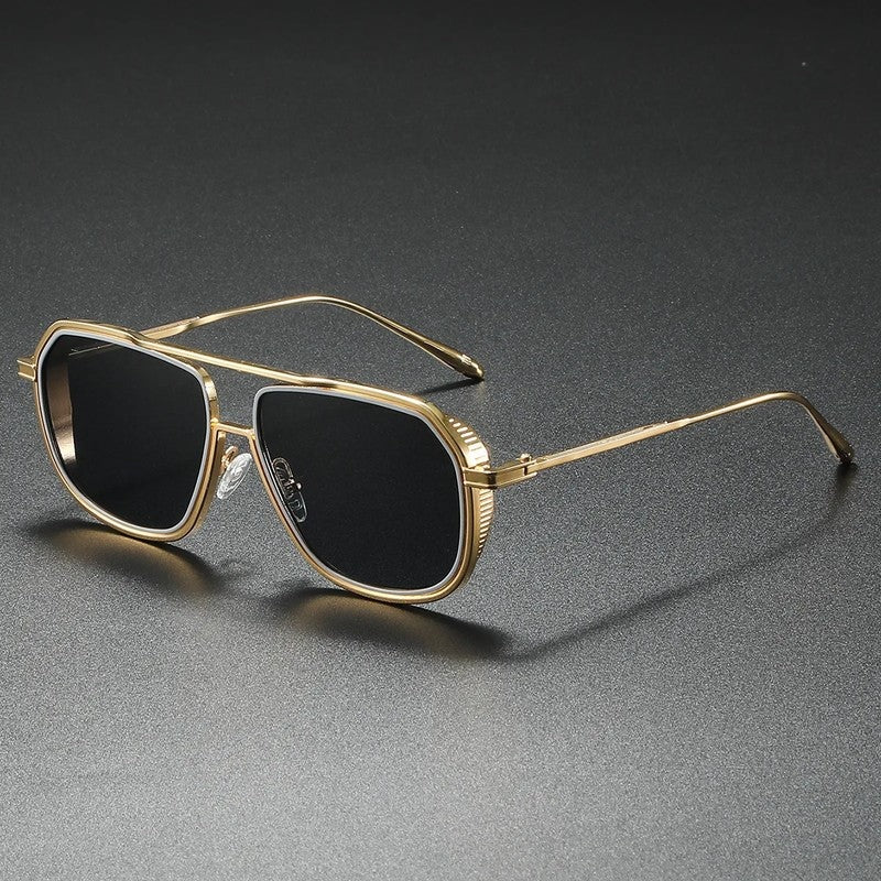 Vardic Geometric Metal Frame Sunglasses