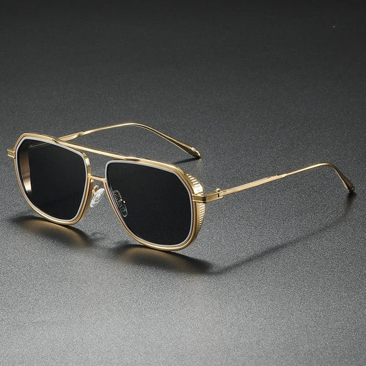 Vardic Geometric Metal Frame Sunglasses