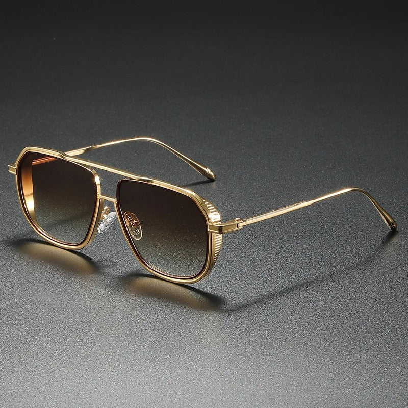 Vardic Geometric Metal Frame Sunglasses