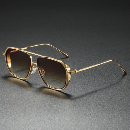 Vardic Geometric Metal Frame Sunglasses