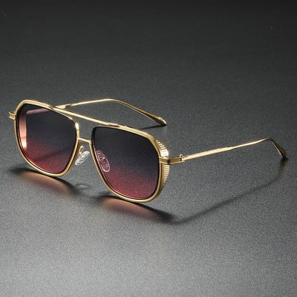 Vardic Geometric Metal Frame Sunglasses