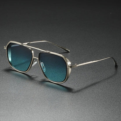 Vardic Geometric Metal Frame Sunglasses