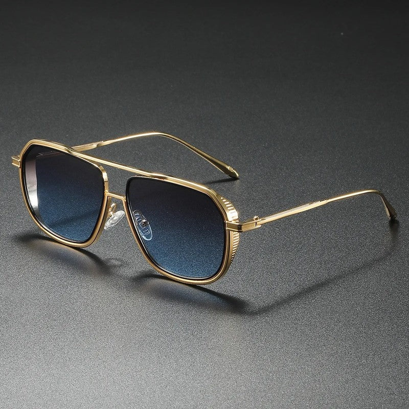 Vardic Geometric Metal Frame Sunglasses