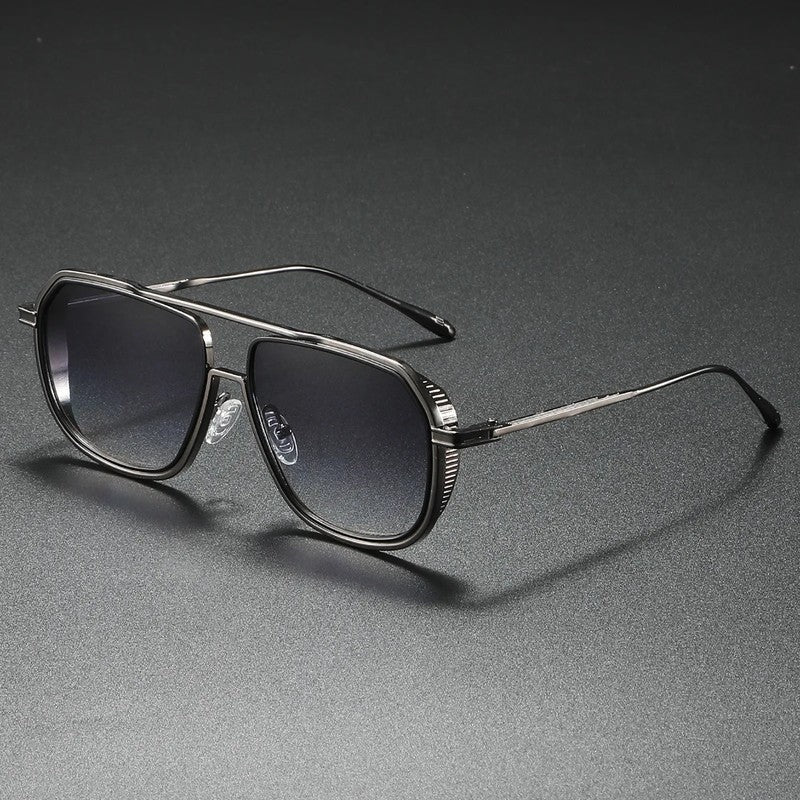 Vardic Geometric Metal Frame Sunglasses