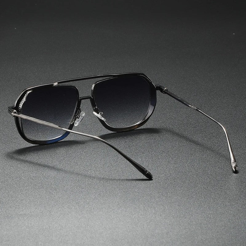 Vardic Geometric Metal Frame Sunglasses