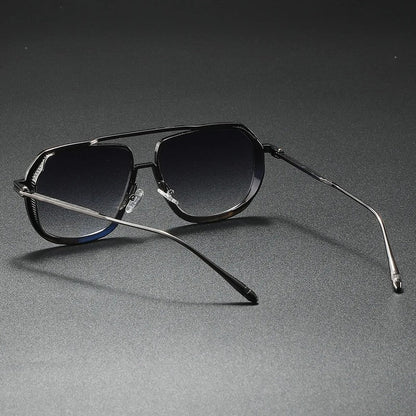 Vardic Geometric Metal Frame Sunglasses
