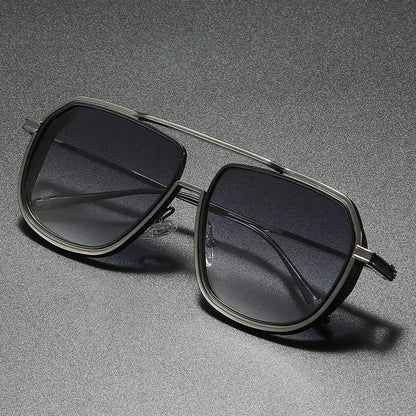 Vardic Geometric Metal Frame Sunglasses