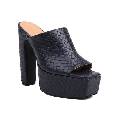 Varelle Woven Platform Block Heel Mule