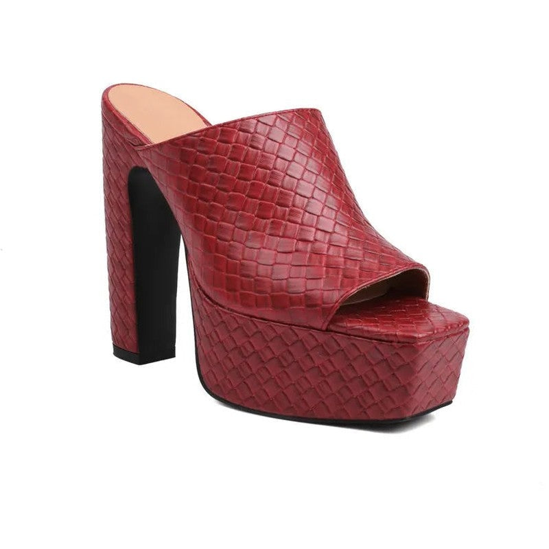 Varelle Woven Platform Block Heel Mule