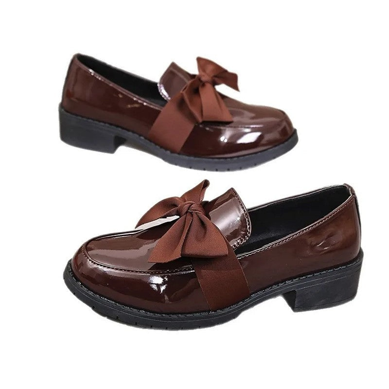 Varelli Bow Detail Patent Loafers