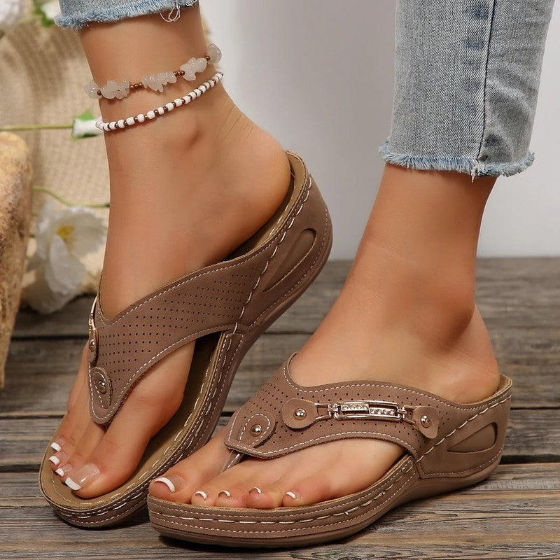Verani Cutout Cushioned Thong Sandals