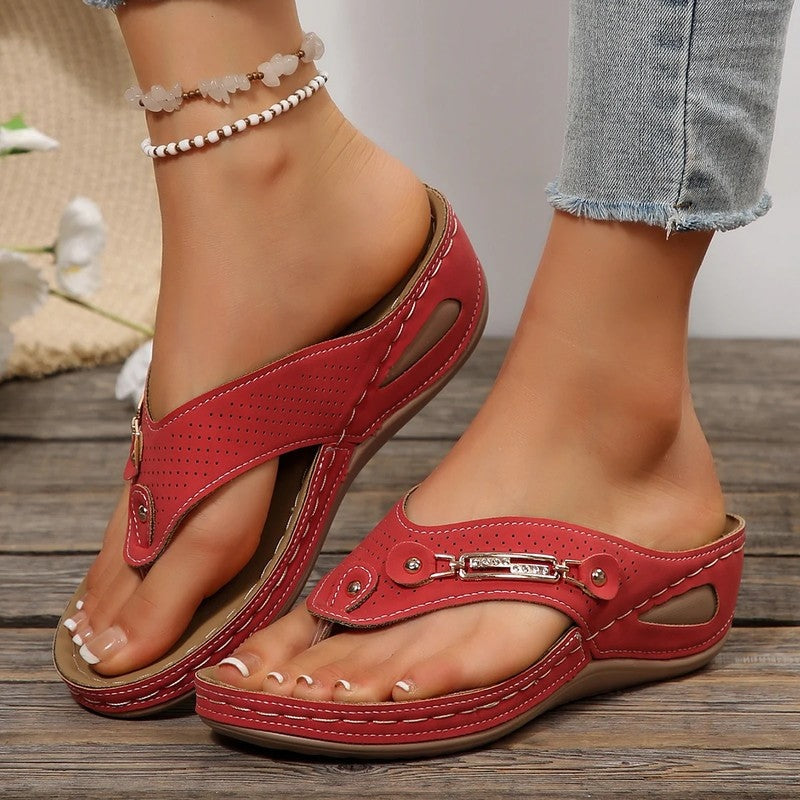 Verani Cutout Cushioned Thong Sandals