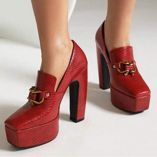 Vernari Platform Block Heel Loafers