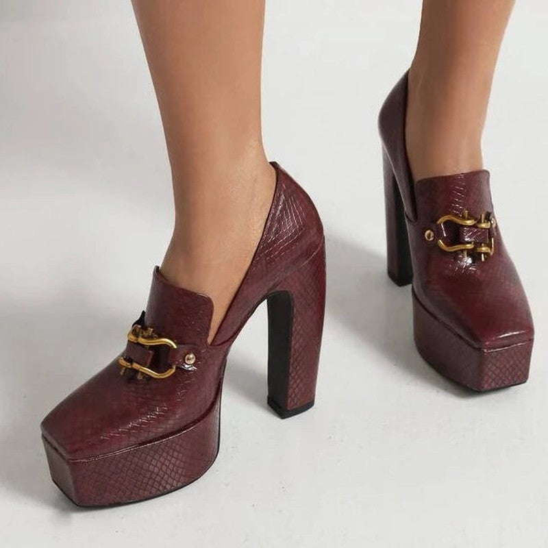 Vernari Platform Block Heel Loafers