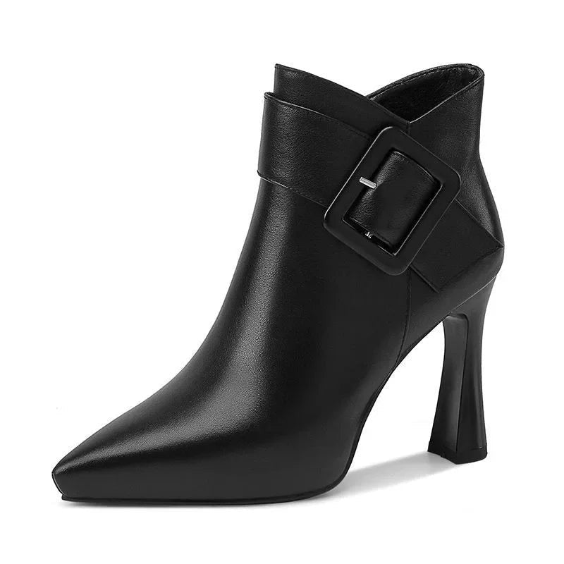 Verone Buckle Pointed Toe Ankle Boot