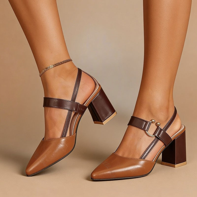 Vestra Block Heel Slingback Pumps