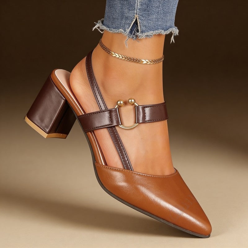 Vestra Block Heel Slingback Pumps
