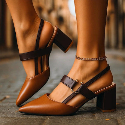Vestra Block Heel Slingback Pumps