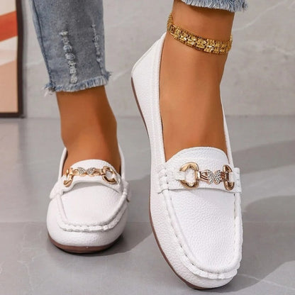 Vionix Elegant Chain Accent Loafer Flats
