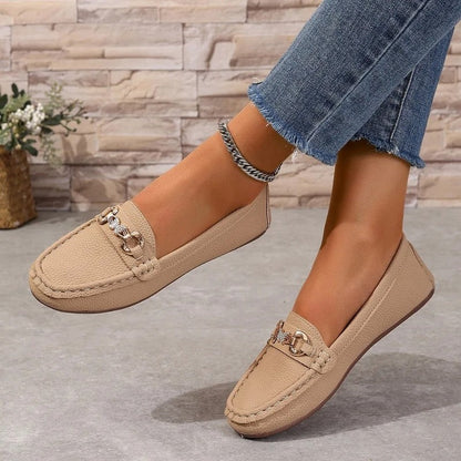Vionix Elegant Chain Accent Loafer Flats