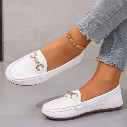 Vionix Elegant Chain Accent Loafer Flats