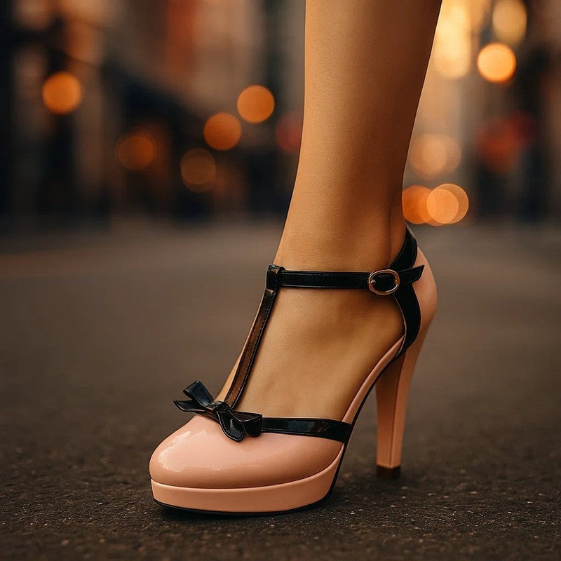 Virella T-Strap Platform Mary Jane Heels