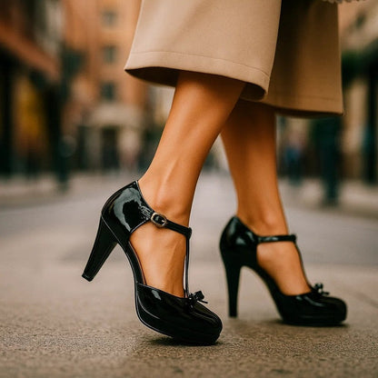 Virella T-Strap Platform Mary Jane Heels