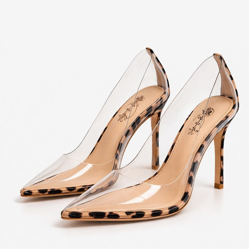 Virelle Clear Pointed Toe Stiletto Heel Pump