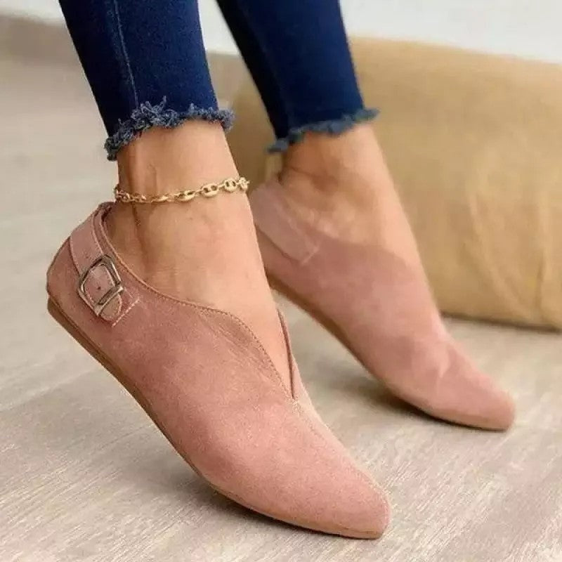 Virelli Asymmetric Buckle Flat Shoes