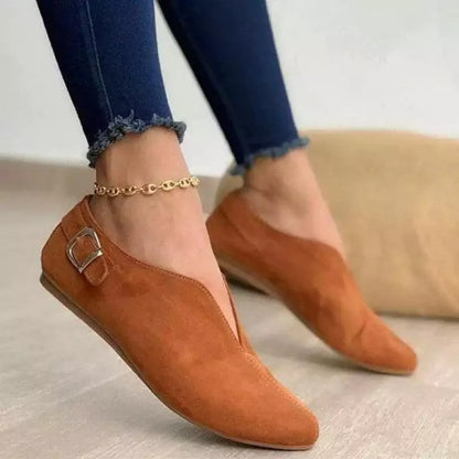 Virelli Asymmetric Buckle Flat Shoes