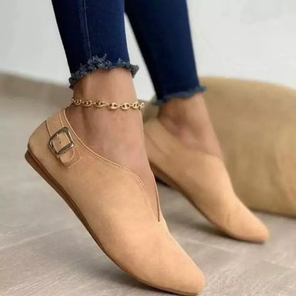 Virelli Asymmetric Buckle Flat Shoes